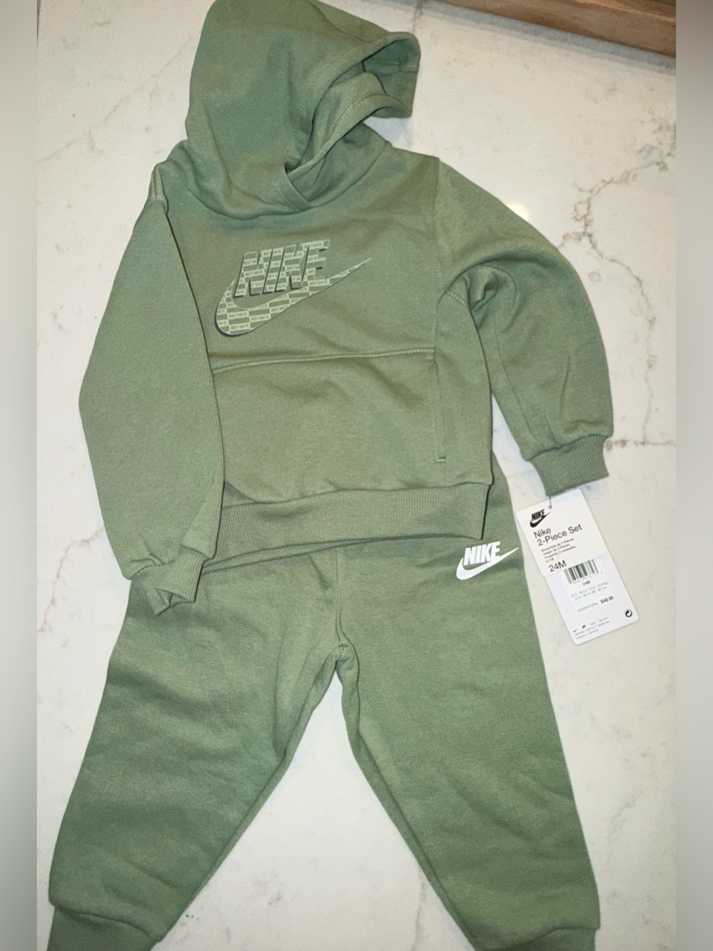 Nike Kids Olive Green Hoodie & Joggers Set
